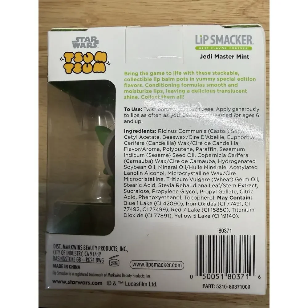 Star Wars Tsum Tsum Yoda Lip Smacker Jedi Master Mint Lip Balm New Sealed
